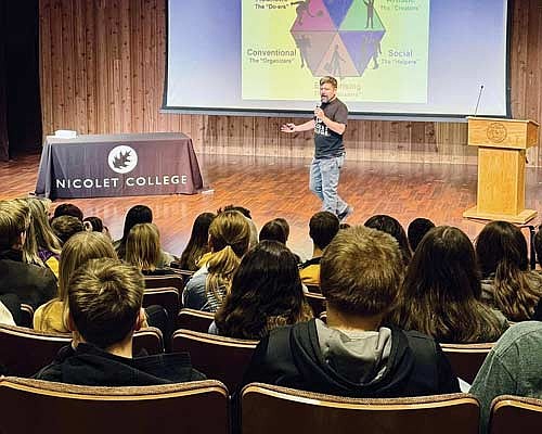 More than 300 eighth graders from nine schools visited the Lakeside Theater at Nicolet College to learn about college and career options. (Submitted photo)