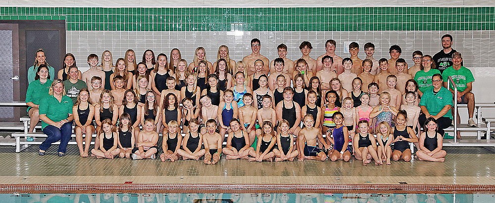 Members of the Rhinelander Swim Club recently posed for a photograph at the Heck Family Community Pool. The club will host its annual meet Saturday, Dec. 7. (Bob Mainhardt for the River News)