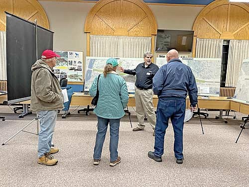 Transportation engineer/project manager Andy Dana of Ayres Associates explains the DOT’s plans for two new roundabouts in the Rhinelander area. A public involvement meeting on the project was held at Rhinelander City Hall Nov. 19. (Photo by Heather Schaefer/River News)