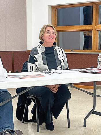 Town supervisor Joan Farrell announces her resignation taking effect at the end of December during a town board meeting on Tuesday, Nov. 19, in Manitowish Waters. (Photo by Trevor Greene/Lakeland Times)