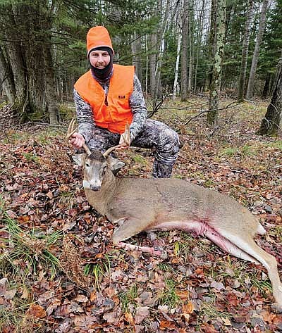 James Guzak was able to take down this nice buck in the town of Stella on opening weekend after a neighboring property owner missed his chance at it. (Contributed image)