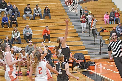 Alyssa Erickson attempts a shot in the first half against West De Pere Saturday, Jan. 4 at West De Pere High School. (Photo by Brett LaBore/Lakeland Times)