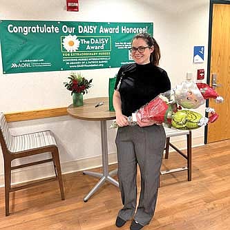 Morgan West, RN, of Aspirus Eagle River Hospital was recently honored with the DAISY Award for Extraordinary Nurses. (Submitted photo)