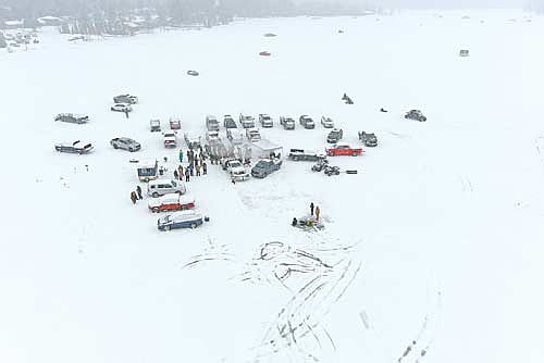 The Rhinelander Lions Club hosted its 49th annual Fisheree ice fishing contest Saturday, Feb. 8 on Boom Lake. (Photo by Bob Mainhardt for the River News)