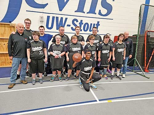 Members of the Lakeland Area Special Olympics Lakeland Lakers are, back row from left, Jake Hansen, Nolan Hansen, Jonathan Hackner, Dax Fleming, Beau Jorgensen, Alicia Bruckner, coach Brian Baldwin; middle row, coach Chris Dallas, Haley Jensch, Marisa Molinaro, Natalie Schneider, Courtney Kobernik, Michelle Gauger, Natty Schillinger; front row, Marissa Blaszak. (Contributed photograph)