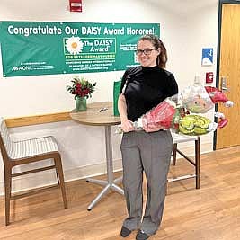 Aspirus Eagle River Hospital recently honored Morgan Westphal, RN, with the DAISY Award for Extraordinary Nurses in recognition for her commitment and patient-centered approach to care. The award is part of the DAISY Foundation’s program to recognize the super-human efforts nurses perform every day. (Contributed photograph)