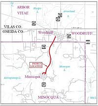 Highway 51 will be repaved this summer from Front Street in Minocqua to Third Avenue in Woodruff. (Contributed image)