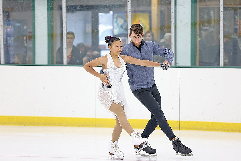 Harmony Gomez, skating with partner Alex Fearnley, passed her test session in the Fiesta Tango.
