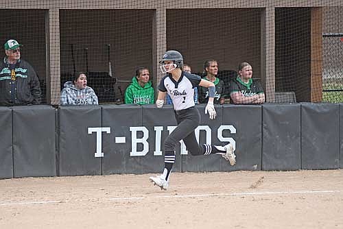 Malia Newport races home to score a run in the third inning of a conference game against Rhinelander Thursday, April 24 at Lenz Field in Minocqua. (Photo by Brett LaBore/Lakeland Times)