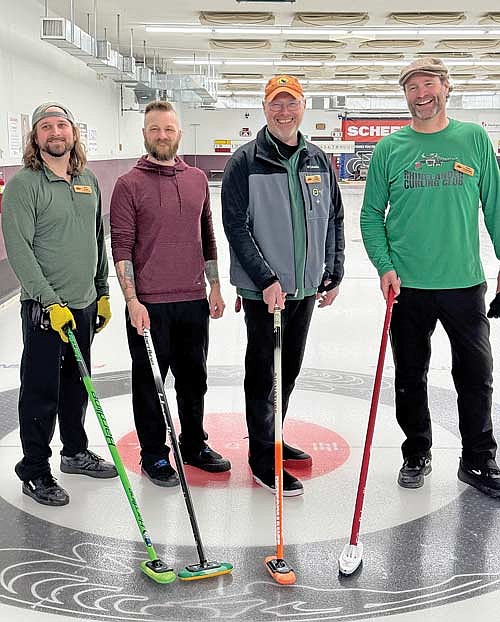 The Rhinelander Curling Club men’s team won the state playdown by defeating La Crosse in a best-of-three series March 22-23. Team pictured, from left, are Joe Ross, Randy Louis, Pete Chladil and Rick Peterson. (Contributed photograph)