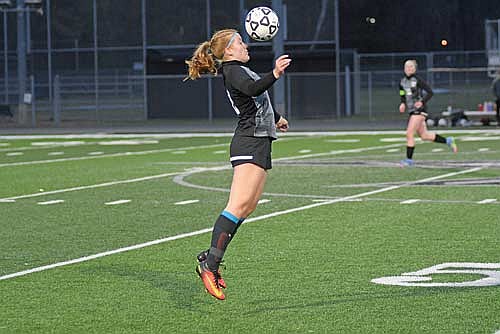 Rosa Hornig plays the ball in the second half of a conference game against Medford Thursday, May 1 at IncredibleBank Field in Minocqua. (Photo by Brett LaBore/Lakeland Times)