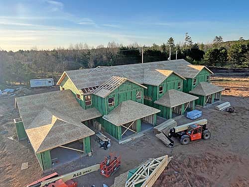 An aerial view of a Woods Hollow townhouse unit. The Woodruff development is on track to be completed by the end of the year. (Contributed photograph)
