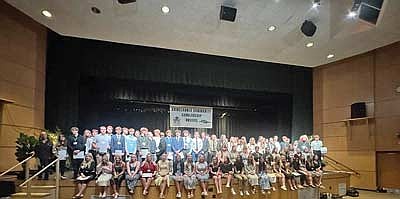 Rhinelander High School seniors received over $300,000 in scholarship funding, which was recognized during a ceremony on May 18. (Contributed photograph)