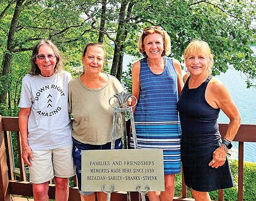 Representing their families — which first started visiting the Northwoods in 1939 every year together — at Dillman’s Bay Resort, from left, are Carolee (Bezazian) Kalter, Madeleine (Sarley) Spatz, Lisa (Shanks) Schoenrock, Eileen (Strenk) Hofstetter. (Photo by Michael Strasburg/Lakeland Times)