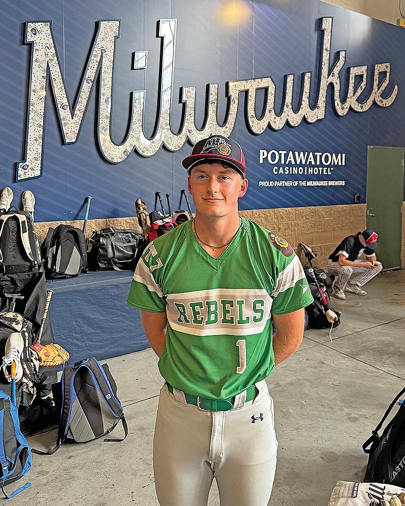Rhinelander’s Dylan Vanderbunt poses for a photo inside American Family Field prior to the Wisconsin American Legion All-Star Game in Milwaukee Sunday, Aug. 10. (Submitted photo)