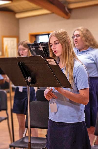 Rhinelander High School student Kyree McMahon sings in class at a prestigious summer camp hosted by Interlochen Center for the Arts this summer. (Contributed photograph)