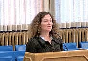 City of Rhinelander finance director Wendy Bixby addresses the common council during its meeting Monday, Aug. 25, 2025. (Contributed photograph)