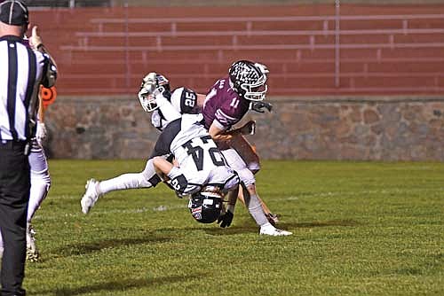 Justin Baird scores his first-ever high school touchdown in the first quarter of a 21-7 win over Antigo Friday, Oct. 3 at Howard Wagner Field at Schofield Stadium in Antigo. (Photo by Brett LaBore/Lakeland Times)