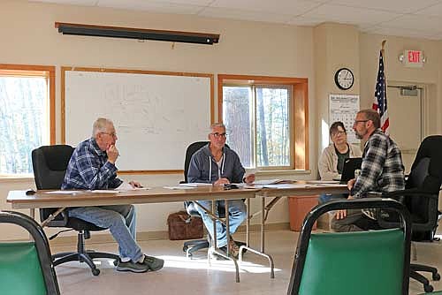 The Crescent town board met Thursday, Oct. 9 to continue work on the proposed 2026 budget. Pictured, from left, are board members Mike Pazdernik and Jonathan Jacobson, town clerk Tracy Hartman and town chair Grady Hartman. (Photo by Beckie Gaskill/Lakeland Times)