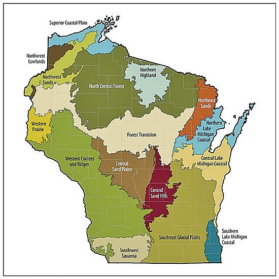 Proposed habitat efforts are identified on both a statewide level and within each of Wisconsin’s 16 Ecological Landscapes. (Contributed image)