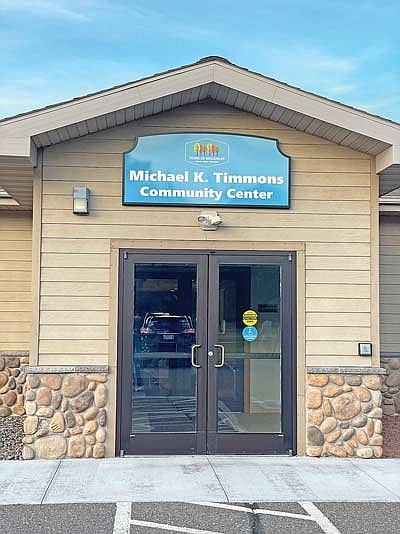 The new sign over the main entrance of the Michael K. Timmons Community Center in Woodruff. (Photo by Brian Jopek/Lakeland Times)