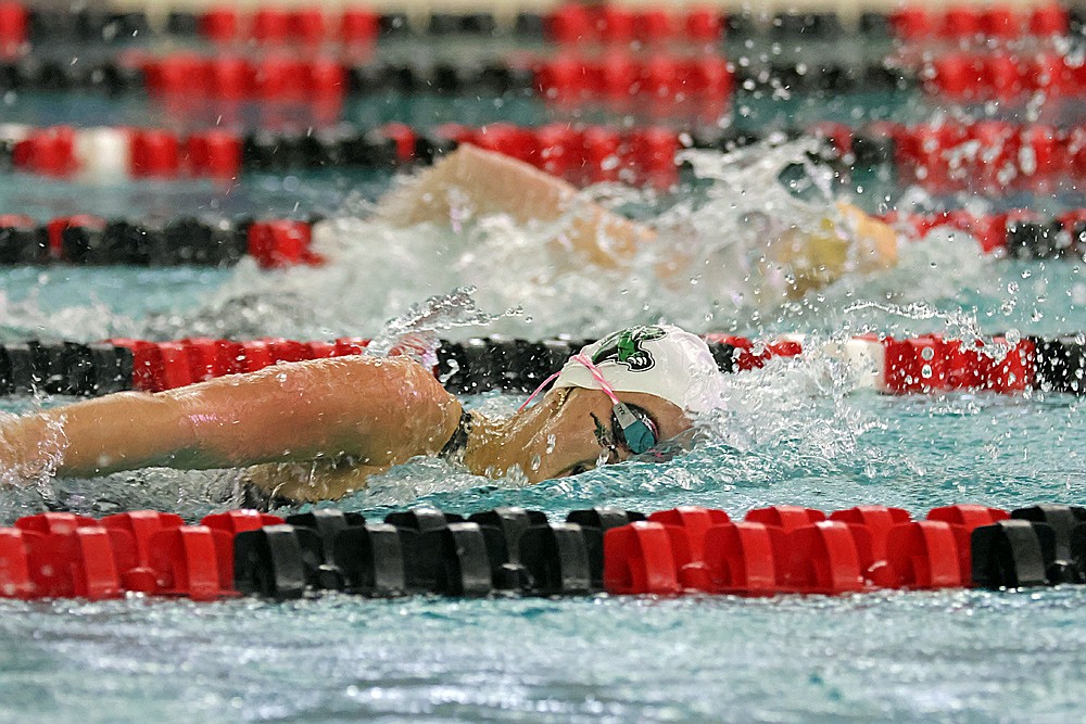 Rhinelander’s Ella Heck competes in the 100-yard freestyle during the WIAA Division 2 state girls’ swim meet in Waukesha Friday, Nov. 14. (Jeremy Mayo/River News)