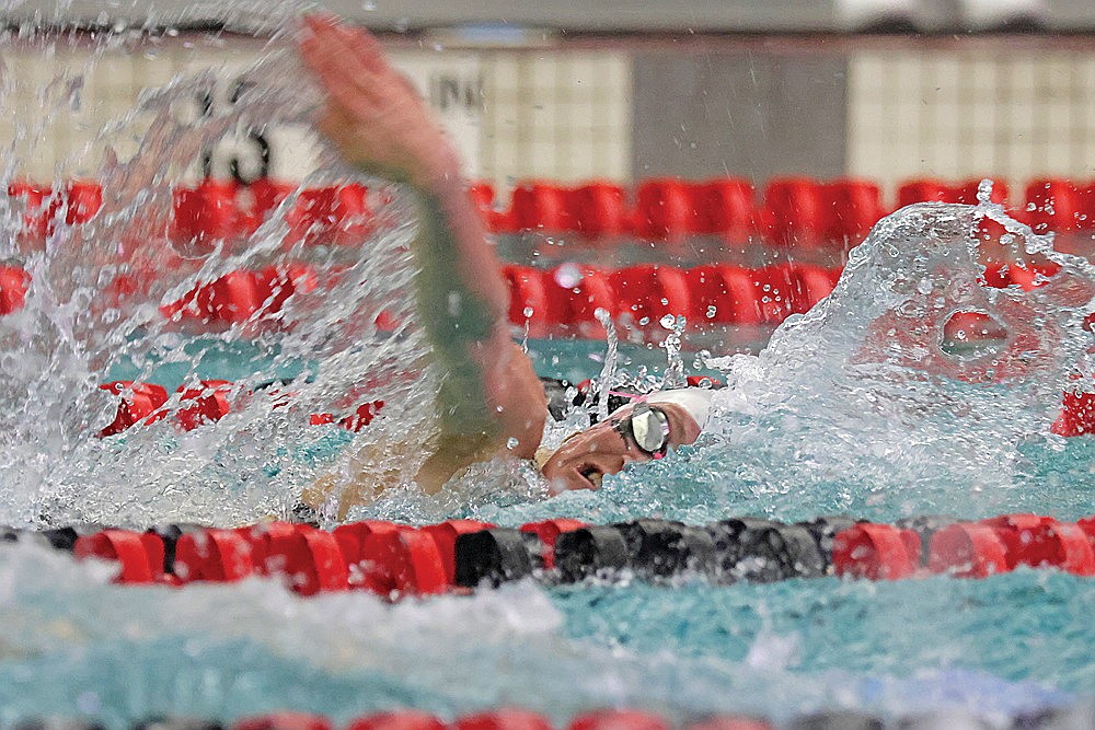 Rhinelander’s Vivian Lamers competes in the 100-yard freestyle during the WIAA Division 2 state girls’ swim meet in Waukesha Friday, Nov. 14. Lamers finished second in the event for the Hodags. (Jeremy Mayo/River News)