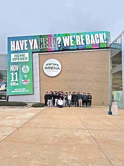 Members of Sports & Entertainment Marketing classes at Rhinelander High School attended a sports career day at the Herd Arena in Oshkosh Nov. 11.
(Contributed photograph)