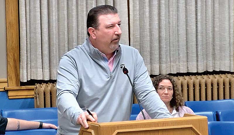 Northwood Golf Club general manager Keith Staron speaks to the Rhinelander city council about proposed rate increases at the golf course for 2026 during the council’s meeting Monday, Nov. 25. (Contributed photograph)