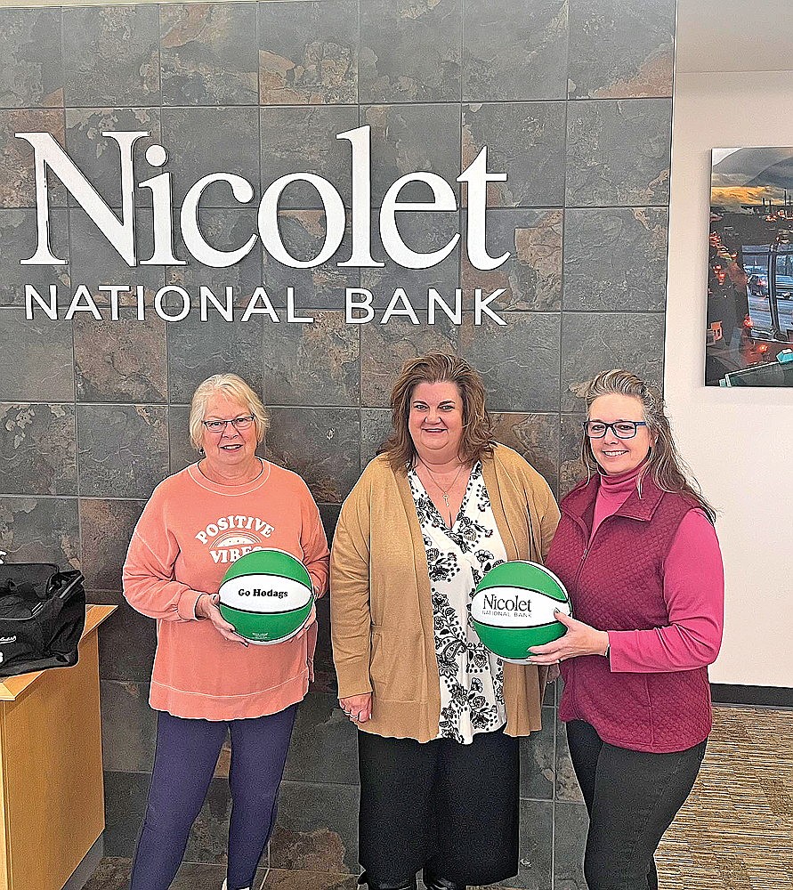 Pictured, promoting the half court shot contest are RASF board member Nancy Watry, Nicolat National Bank Rhinelander branch manager Amy Vanney and RASF board member/Nicolet National Bank employee Jennie Jaskie. (Submitted photo)