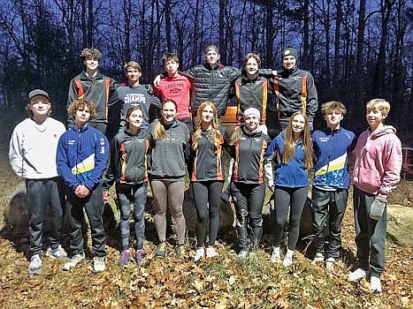 The Lakeland Nordic ski team pictured, back row from left, are Barrett Eggen, Cam Schmidt, Parker McKinney, Clark Metzger, Reese Breitholtz, Gavin Saunders; front row, Avery DeVries, Brayden Kelly, Addison Eggen, Evelyn Tiefert, Nora DeVries, Miranda Schneider, Katy Janowiec, Jennings Kern and Colin McKinney. (Contributed photograph)