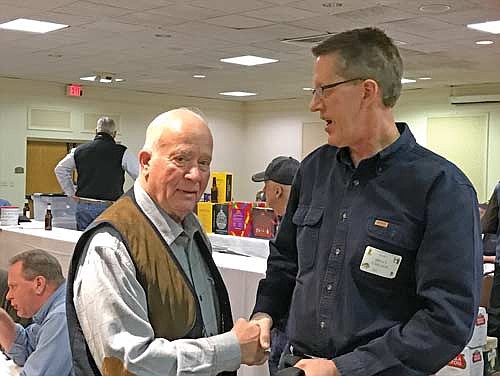 In this Feb. 7, 2017 file photo, DeWayne “Speck” DeByle is pictured during the Hodag Gun Club Banquet. DeByle, whose name has been synonymous with downtown Rhinelander for decades, passed away Dec. 24 at the age of 92. (River News File photo)