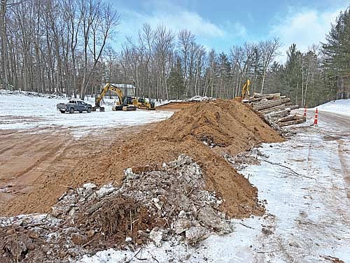 Tree clearing and excavation work underway on Wednesday, Jan. 14, at Stack’s Bay boat landing in Woodruff. (Photo by Gregg Walker/Lakeland Times)