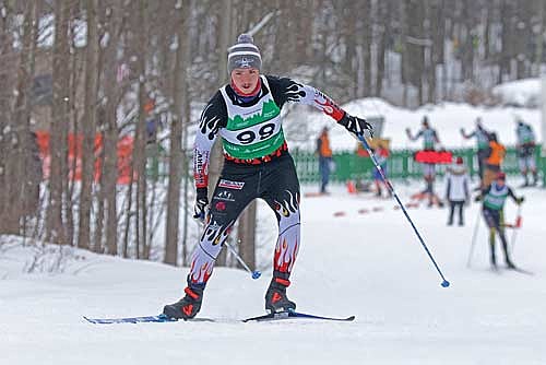 Gavin Saunders skis through the course with the skate technique during the Hodag Challenge Sunday, Jan. 18 at CAVOC Trails in Rhinelander. (Photo by Jeremy Mayo/River News)