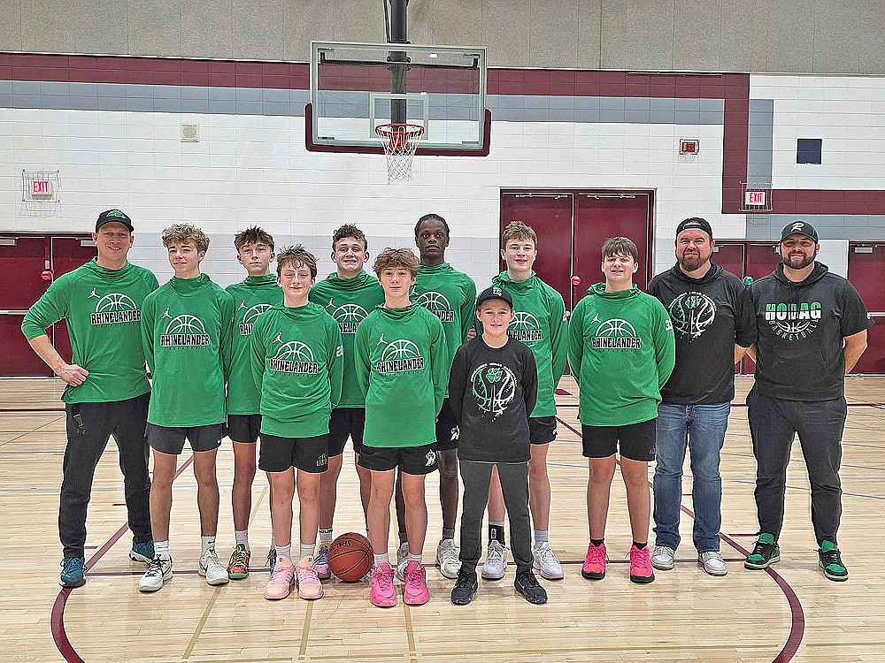 Pictured, in the front row, from left to right, are team members Coltyn Anderson, Boston Hopfensperger, manager Landon Bell. In the back row are coach Ted Sommer, Connor Clark, Max Howard, Hans Sommer, Belief Tulowitzky, Jaxson Kremer, Carter Bell, coach Jason Kremer and coach Josh Clark. (Contributed photograph)