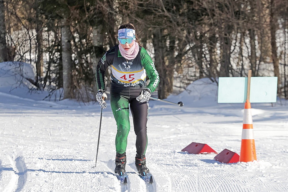 Hodag Nordic’s Kayla Skubal competes in the WNSL Northern Conference meet in Minocqua Tuesday, Jan. 27. Skubal finished eighth in the high school girls’ race. (Contributed photograph)