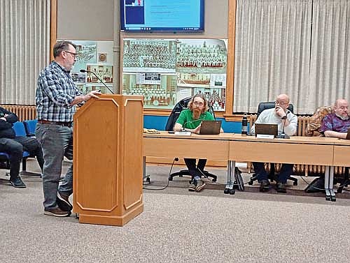 Mark Barden of Town and Country Engineering updates the Rhinelander Common Council about city projects on the way for 2026-27 during its meeting Monday, Feb. 9 at Rhinelander City Hall. (Photo by Ardith Carlton/River News)