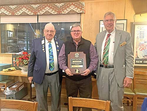From left, past district governor and Boulder Junction Lions Club secretary Bob Bertch; Melvin Jones Fellow and Boulder Junction Lions Club 1st vice-president Steve Weber; and Boulder Junction Lions president Kip Decker. (Contributed photograph)