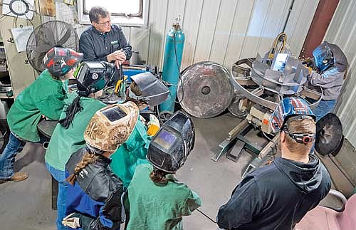 A half-dozen Rhinelander High School students recently took part in “Women in Welding Day” at AirPro Fan & Blower Company. (Contributed photograph)