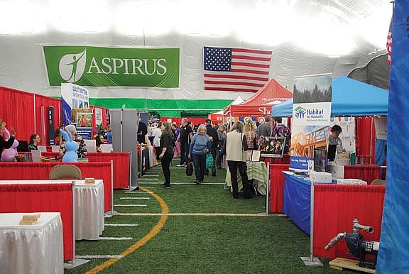 Some of the 93 booths at the Fourth Annual Up North Expo at the Hodag Dome on Thursday, March 5. (Photo by Brian Jopek/Lakeland Times)