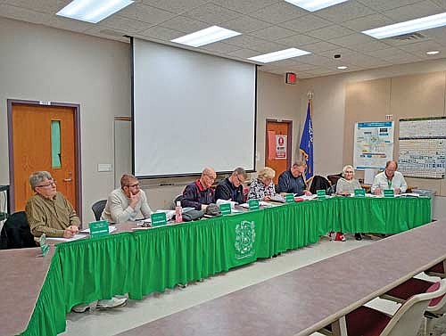 The School District of Rhinelander board of education deliberates at its meeting Monday, March 23. (Photo by Ardith Carlton/River News)