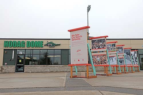 The “We Take Our Sports Seriously” exhibit is on display now through April 30 at the Hodag Dome in Rhinelander. (Photo by Blake Richard/River News)