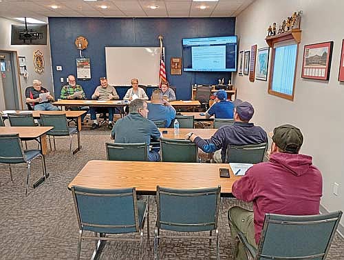 Two town residents took part in Pine Lake’s annual town meeting on April 21, joined in the audience by  three town employees who reside in Rhinelander. (Photo by Ardith Carlton/River News)