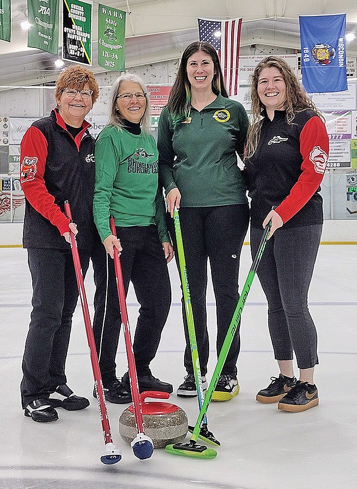 The Rhinelander Curling Club women’s team made the U.S. Curling Arena Championships for a second straight year. Team pictured, from left, are Beth Chladil, Jean Rice, Alexa Megna and Rachel Bolte. (Contributed photograph)