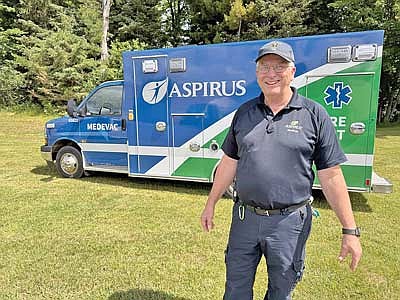 After 40 years of answering calls, comforting patients, and serving the Northwoods community, paramedic Dan Halverson is retiring from Aspirus Eagle River Hospital and Aspirus MedEvac 91 on July 4. (Contributed photograph)