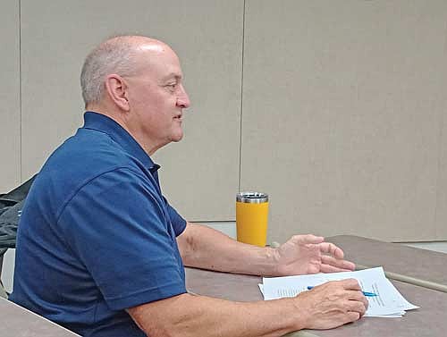 Bob Thom, director of business services for the School District of Rhinelander, had financial updates to share at this month’s meeting of the SDR school board July 20. (Photo by Ardith Carlton/River News)