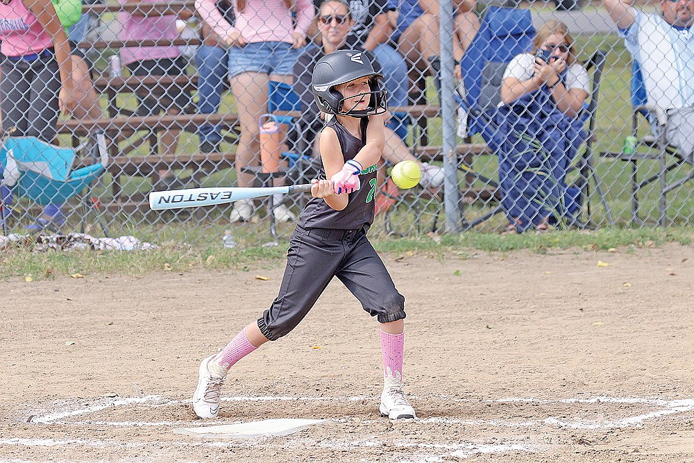Charlie Borths takes a cut a pitch for the Hodag 8U squad.