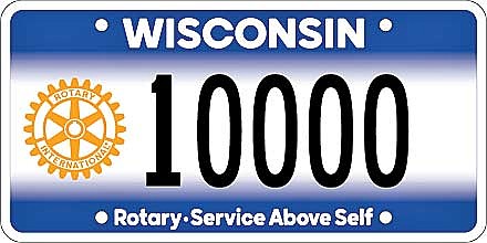 The Wisconsin Department of Transportation Division of Motor Vehicles now offers a special license plate from Rotary International. (Contributed image)