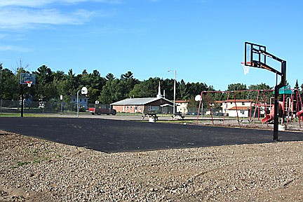 Outdoor court at Central near completion 