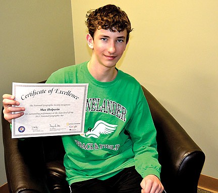 Local eighth grader finishes 6th in state geography bee